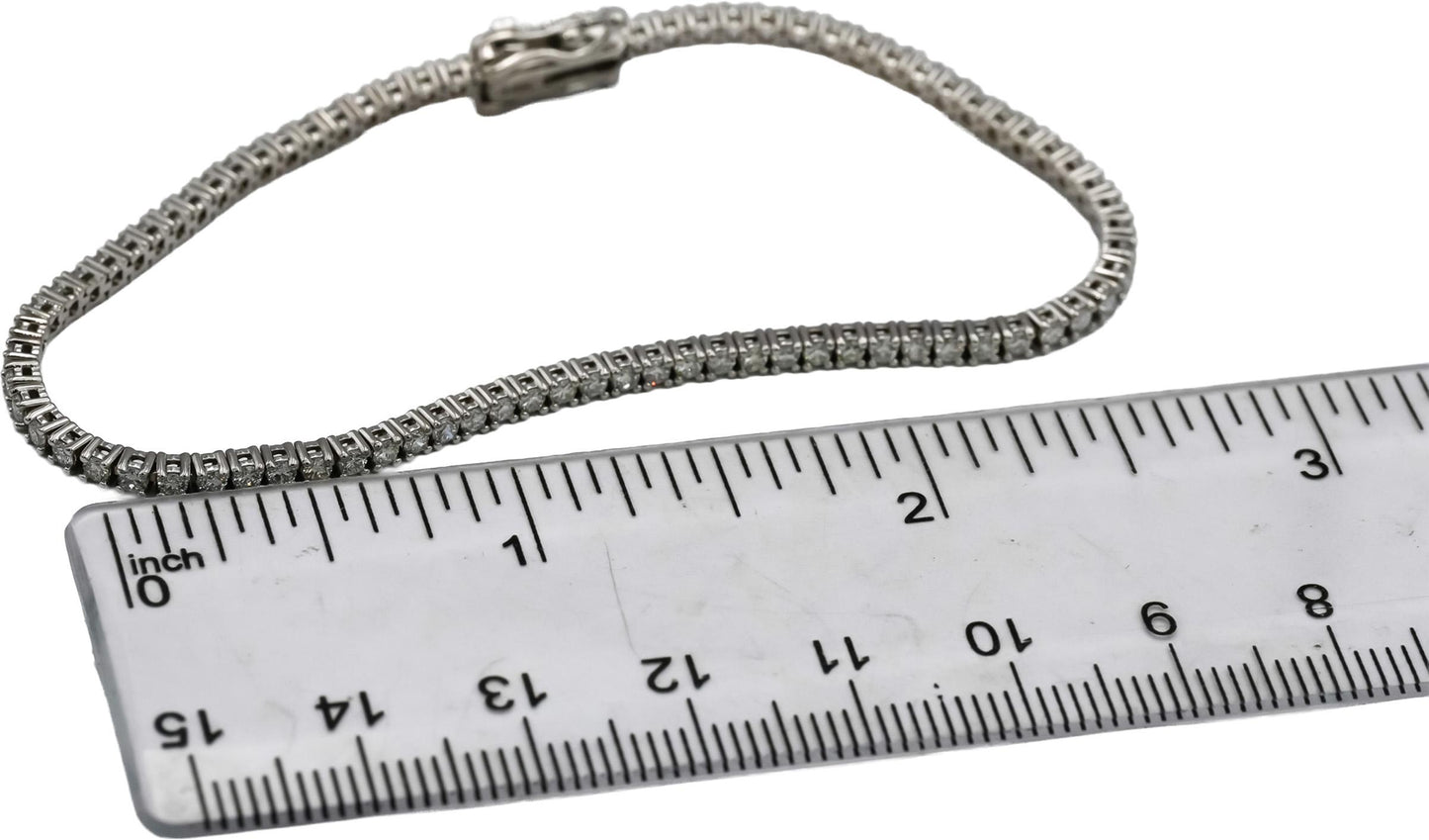 14k White Gold VS Round Diamond Tennis Bracelet 2.05CT