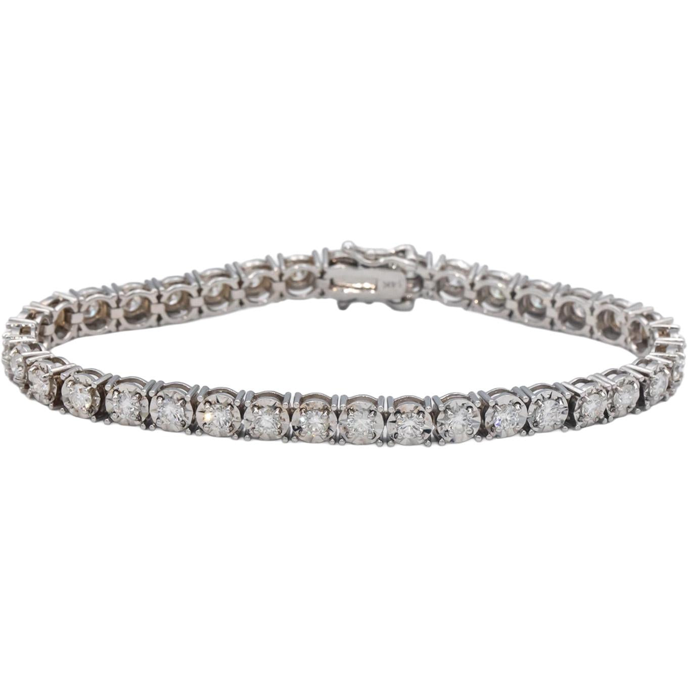 14k White Gold Jewelry Round Cut Diamond Tennis Bracelet 3.60CT