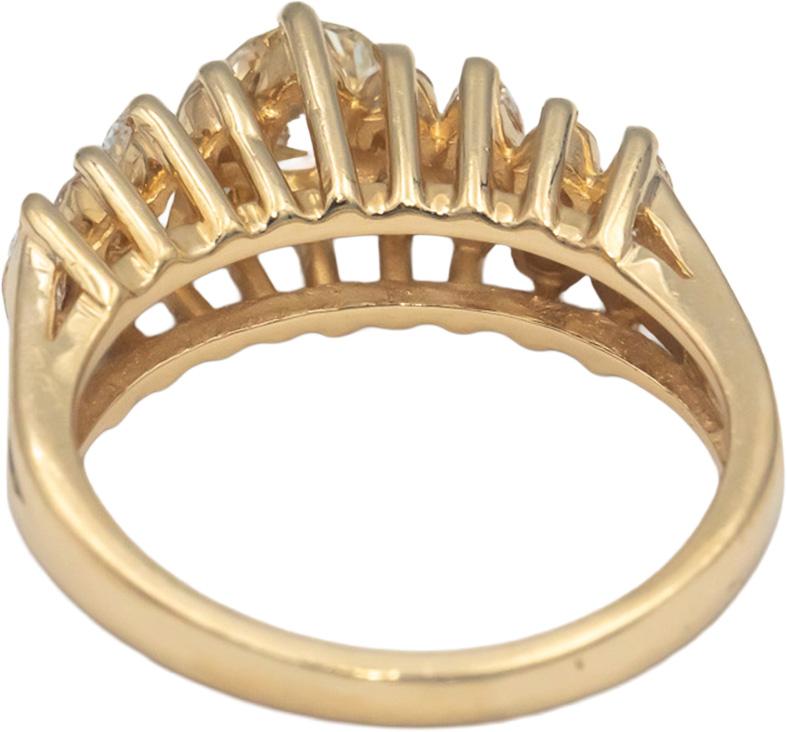 14k Gold 1.0CT VS Round and Marquise Diamond Ring w/ 0.45CT Center Size 5.25