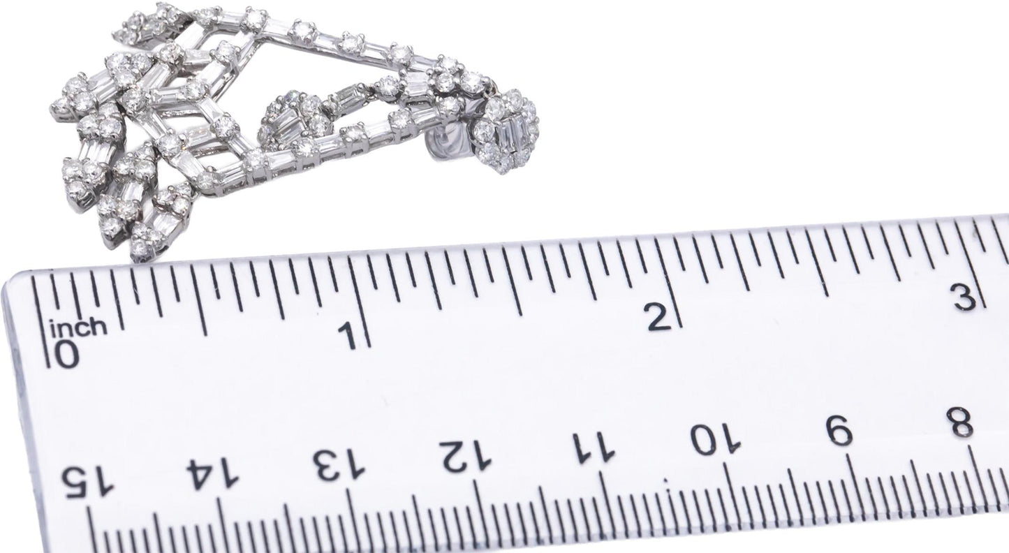 18k & 14k White Gold Estate Jewelry VS Diamond Chandelier Dangle Earrings 4.0CT