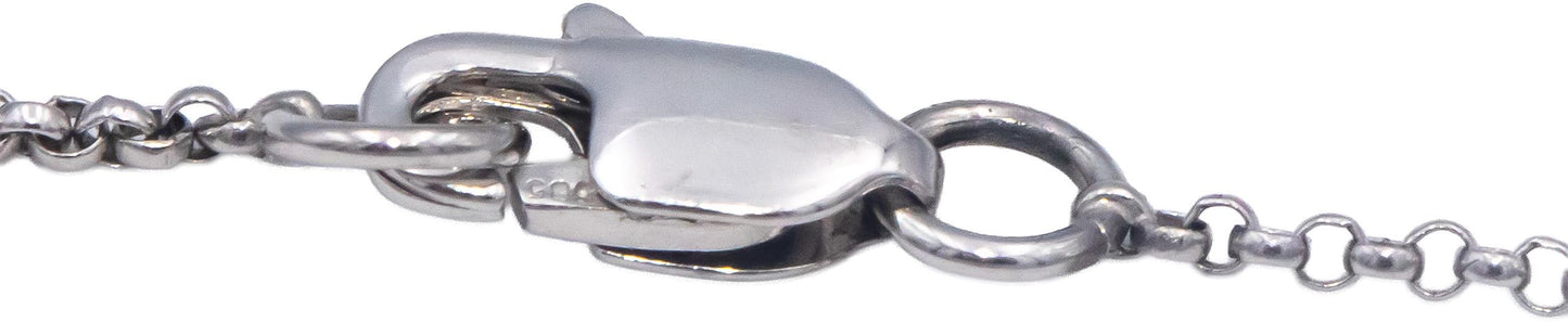 14k White Gold 1.0CT Round Cut Diamond Circle Pendant Necklace Chain