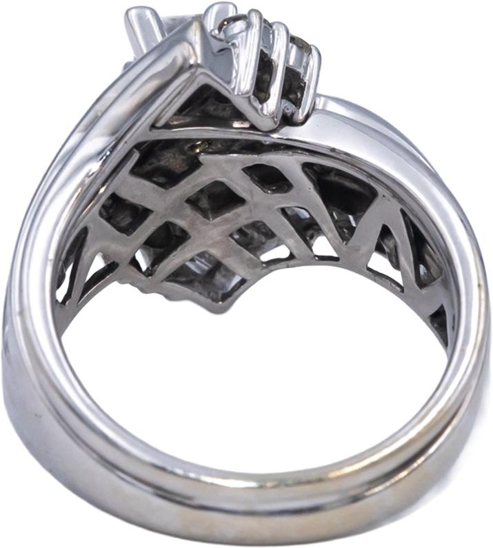 14k White Gold Diamond Engagement Ring 1.66CT w/ 0.40CT Center Size 6.25