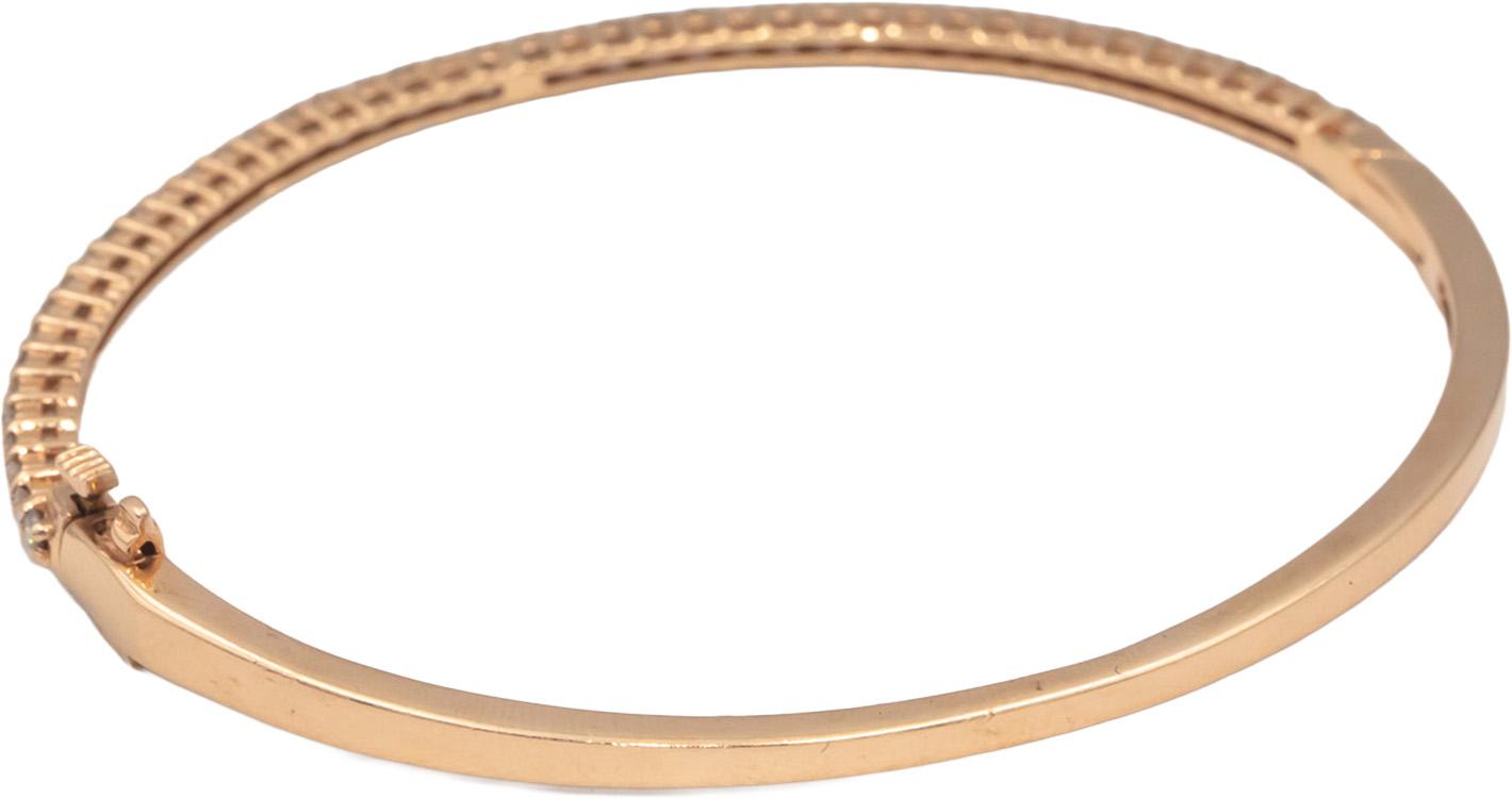14k Rose Gold Jewelry Round Diamond Bangle Bracelet 2.0CT