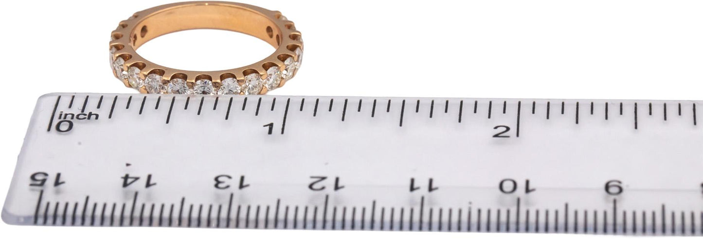18k Yellow Gold VS Round Diamond Half Eternity Band Ring 1.49CT Size 6.75