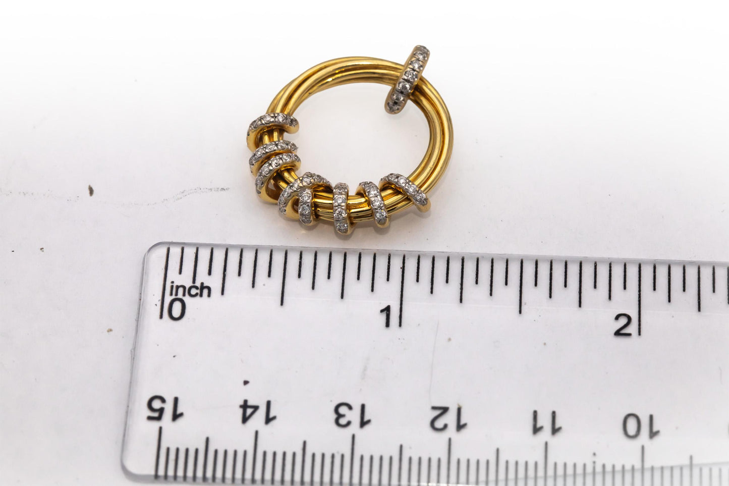 David Yurman 18k White Yellow Gold Helena VS Diamond Pendant 0.28CT $4500 Retail