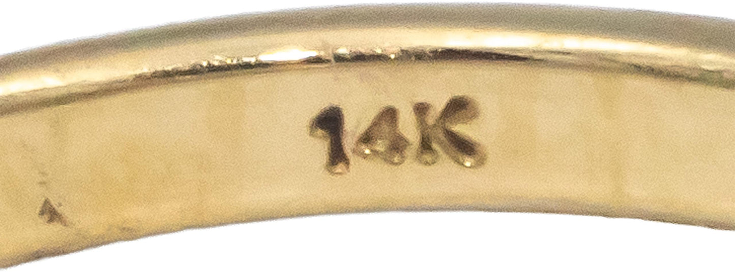 14k White and Yellow Gold 0.40CT Round Cut Diamond Flower Ring Size 7