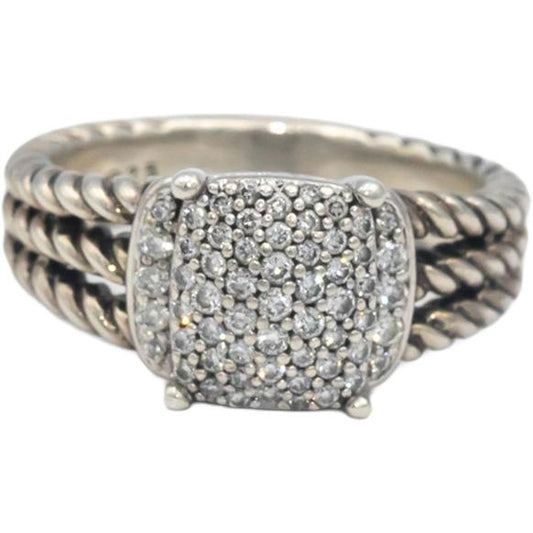 DAVID YURMAN VS Round Cut Diamond Wheaton Cable Ring 0.50CT Size 6.75