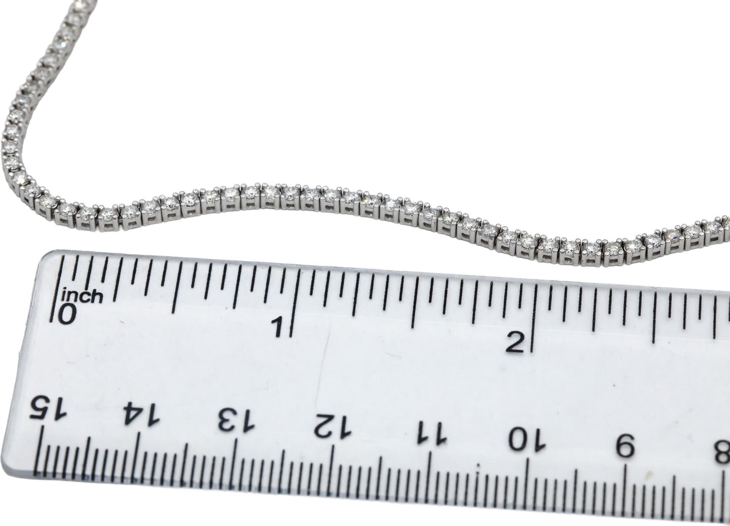 18k White Gold Round Diamond Tennis Necklace 4.40CT