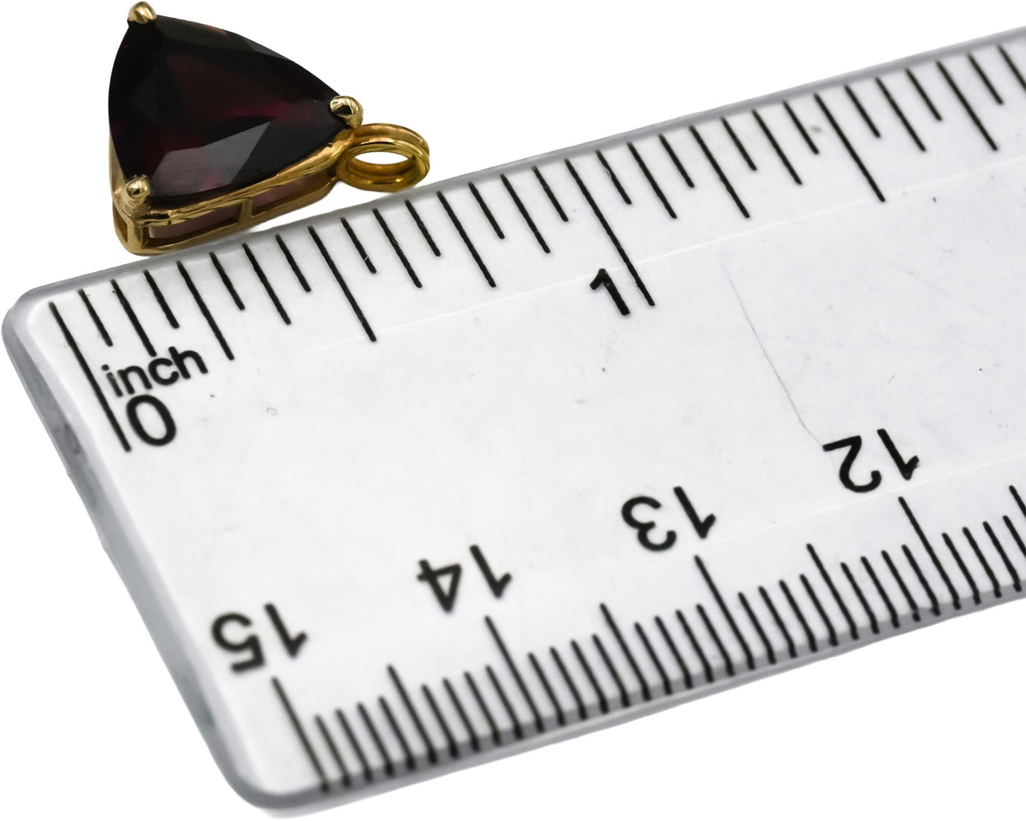 14k Yellow Gold Trillion Cut Tourmaline Solitaire Pendant 2.50CT