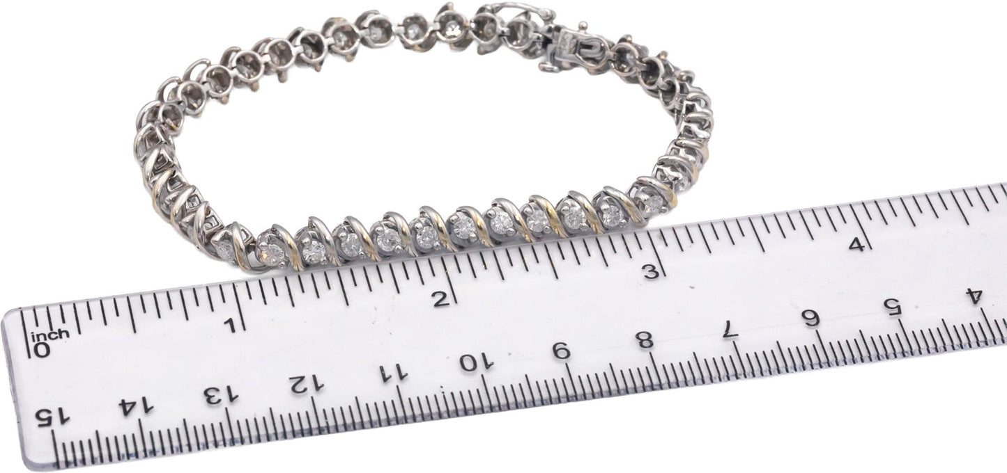 14k White Gold Jewelry Round Diamond Tennis Bracelet 2.0CT