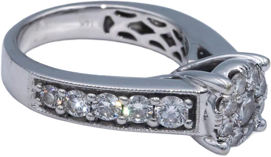 14k White Gold 1.75CT Round Cut Diamond Engagement Ring Size 7.25