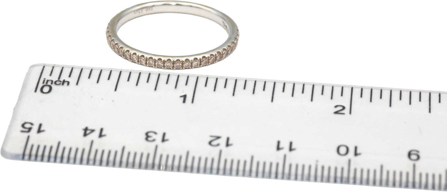 Designer 14k White Gold 0.35CT VS Round Cut Diamond Band Ring Size 9