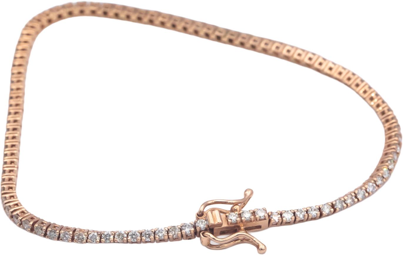 14k Rose Gold Jewelry 1.69CT Round Cut Prong Set Diamond Tennis Bracelet