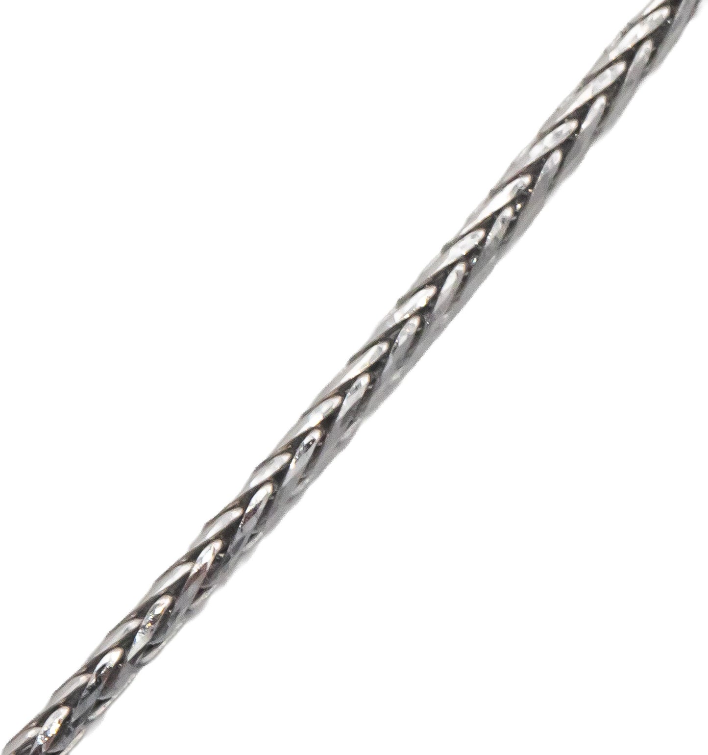 14k White Gold Jewelry 22" Long Wheat Link Necklace w/ Adjustable Clasp