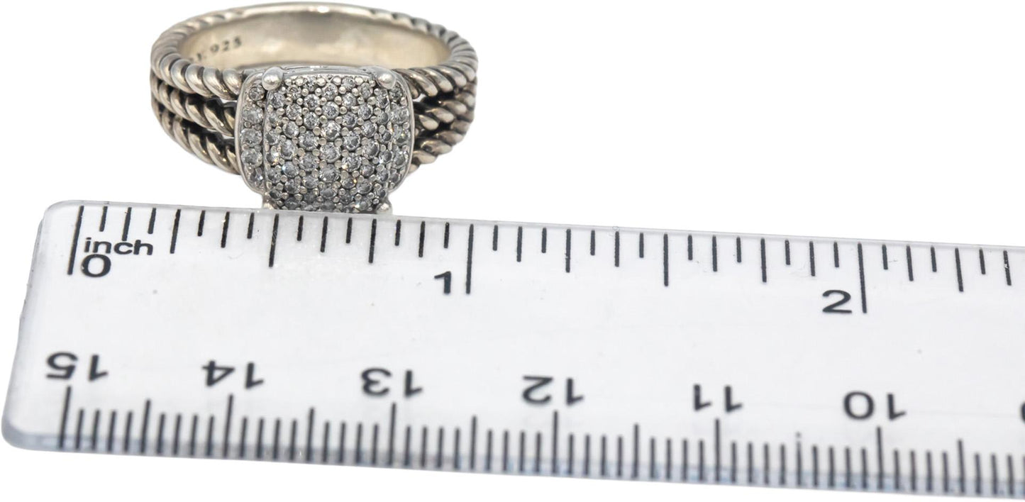 DAVID YURMAN VS Round Cut Diamond Wheaton Cable Ring 0.50CT Size 6.75