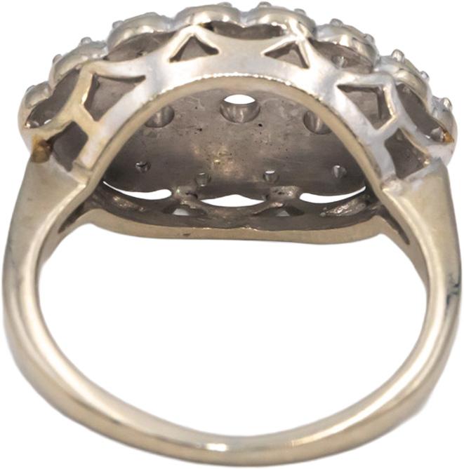 Antique Vintage 14k White Gold Diamond Cocktail Ring 1.0CT Size 7