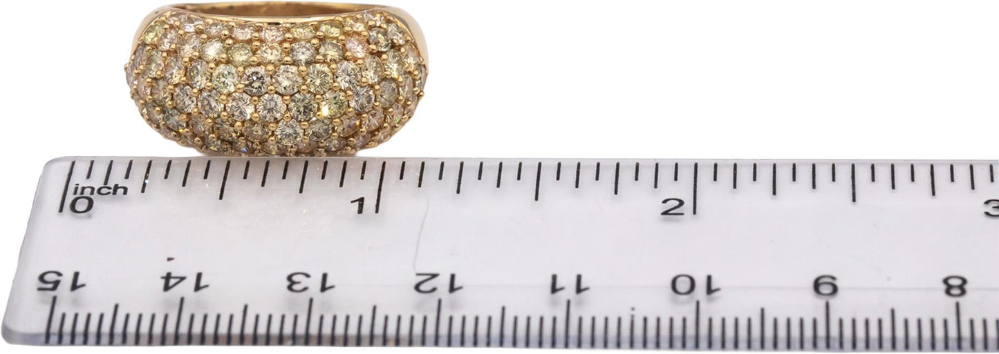 14k Yellow Gold Round Diamond Cluster Dome Ring 2.40CT Size 8