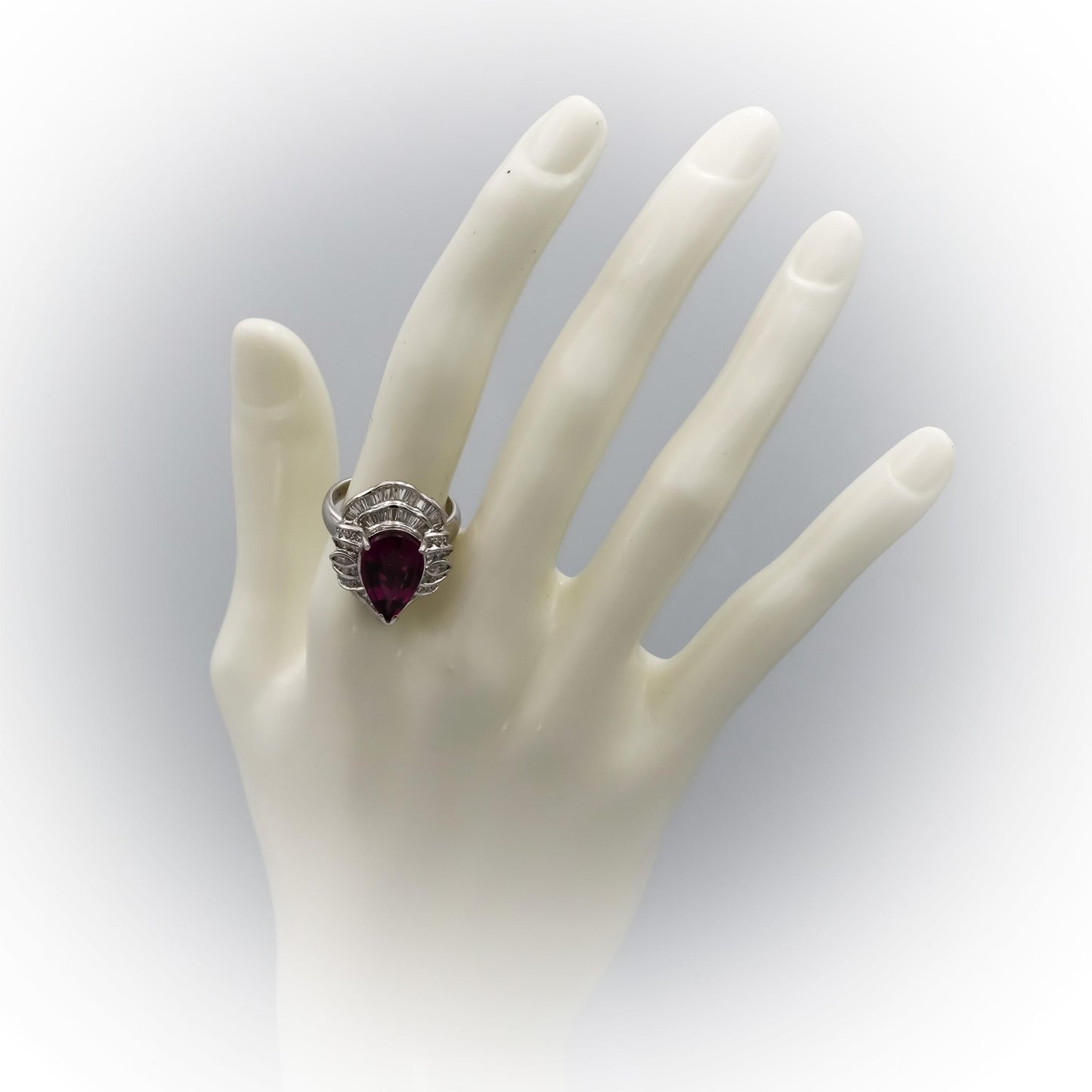 18k White Gold Tourmaline and Diamond Cocktail Ring 5.30CT Size 7.5