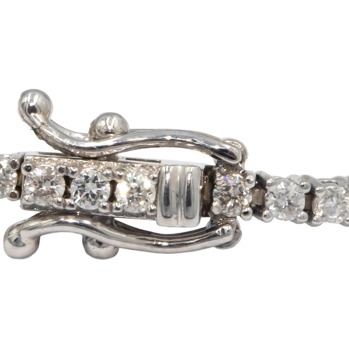 14K White Gold Round Diamond Tennis Bracelet 4 Prong Sleek Design 1.90CT