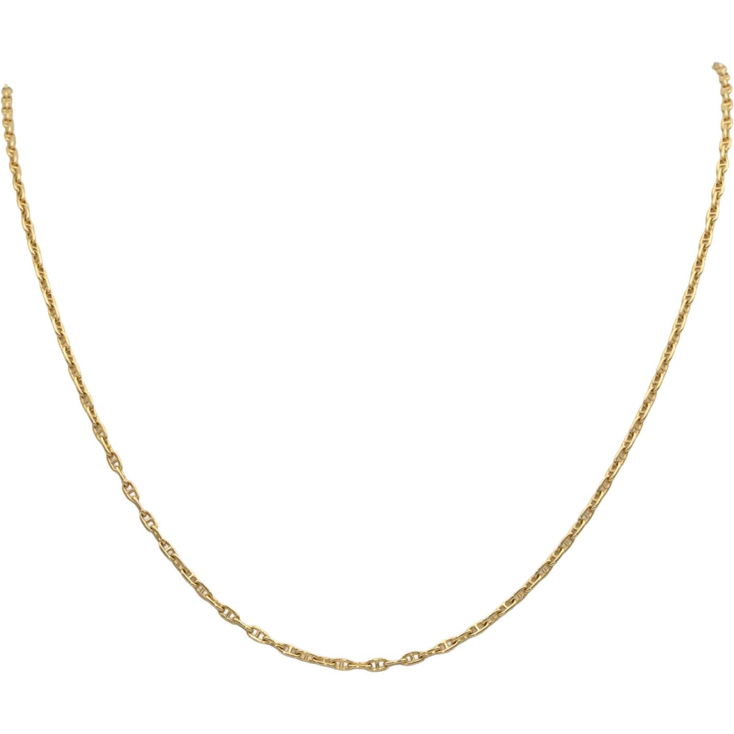 18k Yellow Gold 24" Long Anchor Link Chain Necklace
