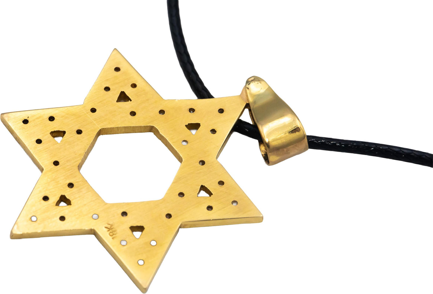 18k Yellow and White Gold 0.80CT VS Diamond Star of David Pendant Necklace