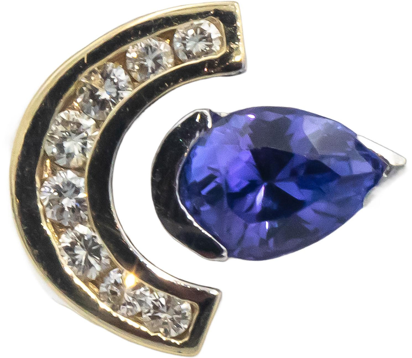 14k Yellow & White Gold 2.50CT VS Diamond and Tanzanite Ring Size 5