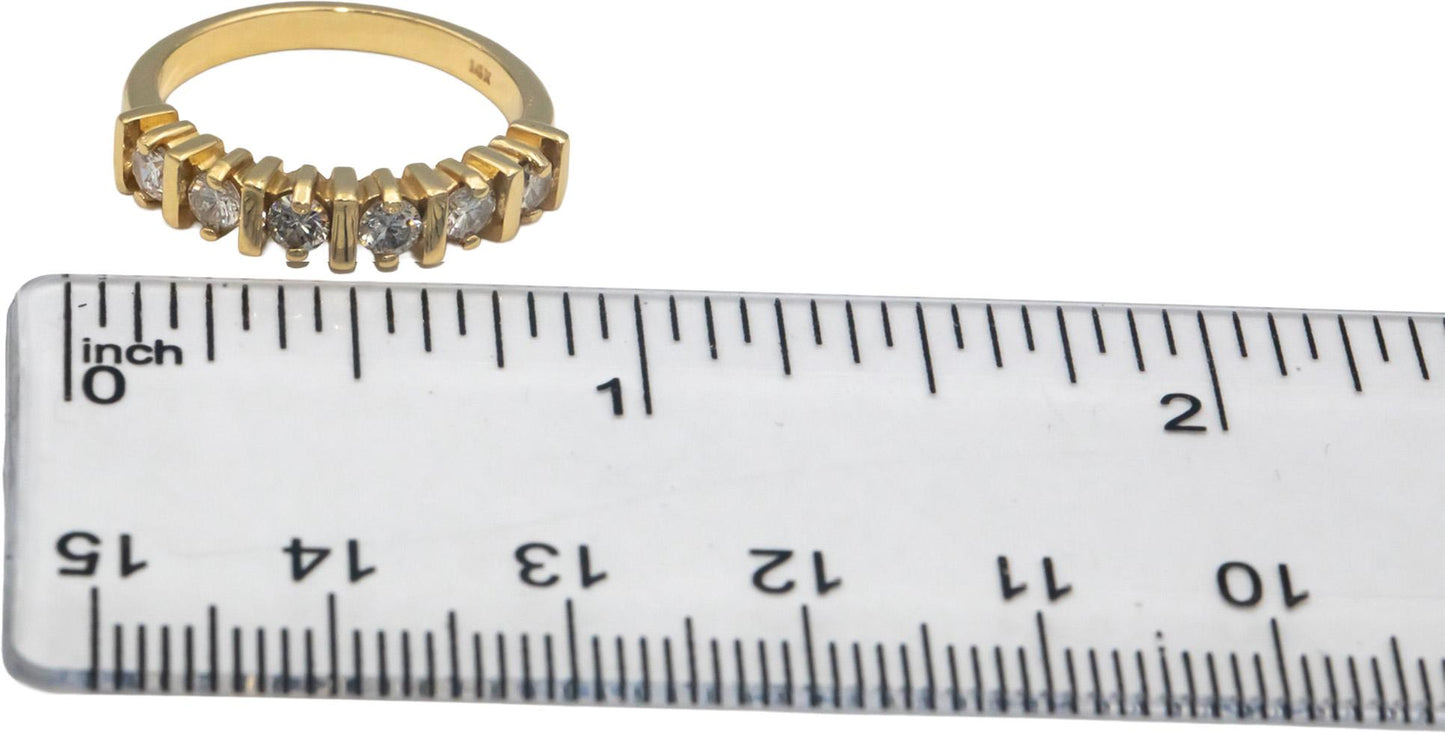 14k Yellow Gold Jewelry Round Diamond Band Ring 0.50CT Size 5.75