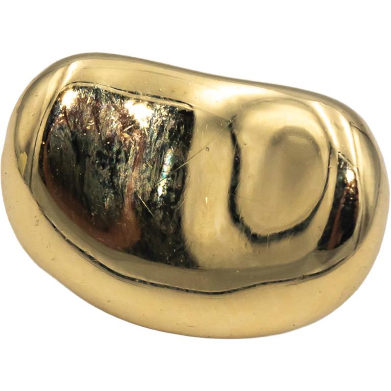 TIFFANY & CO. Vintage 18k Yellow Gold Elsa Peretti Bean Ring Size 4