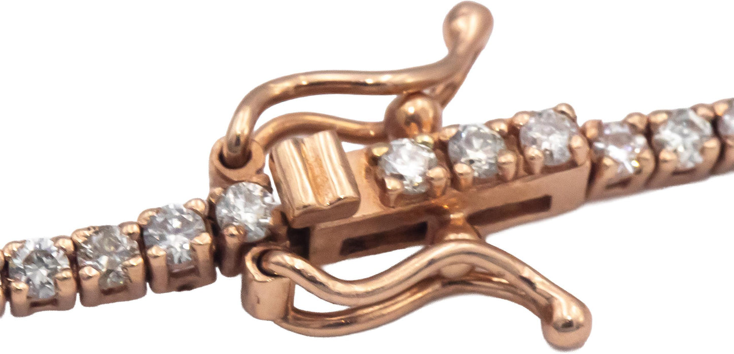 14k Rose Gold Jewelry 1.69CT Round Cut Prong Set Diamond Tennis Bracelet