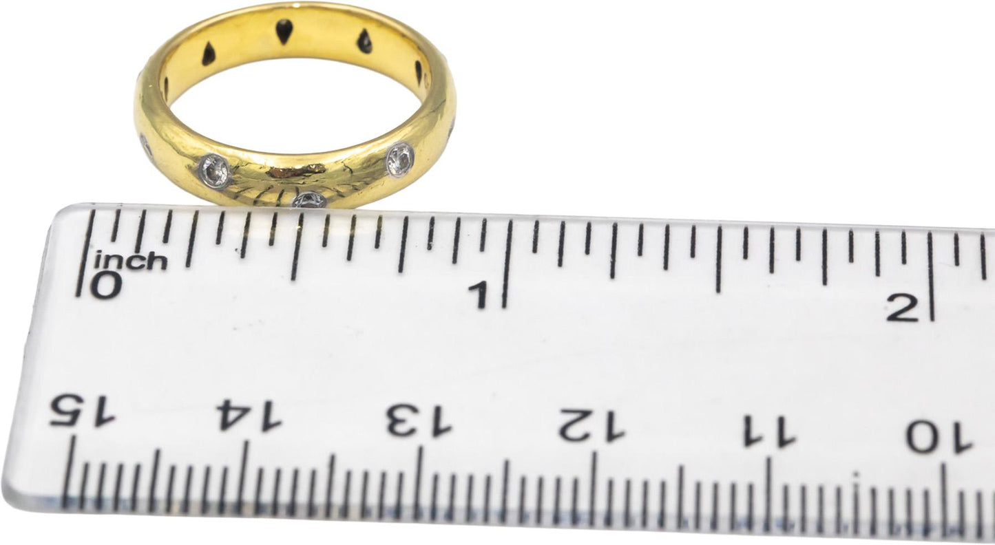 TIFFANY & CO. 18k Gold & Platinum 0.30CT Diamond Etoile Band Ring $4800 Retail