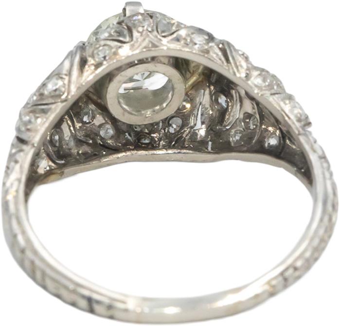 Antique Vintage Platinum Filigree Engagement Ring 1.36CT w/ 0.86CT Center Sz 6.5