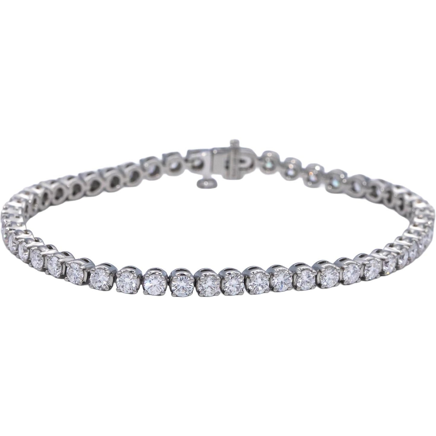 Platinum & 14k Gold VS Lab-Grown Round Diamond Tennis Bracelet 5.0CT