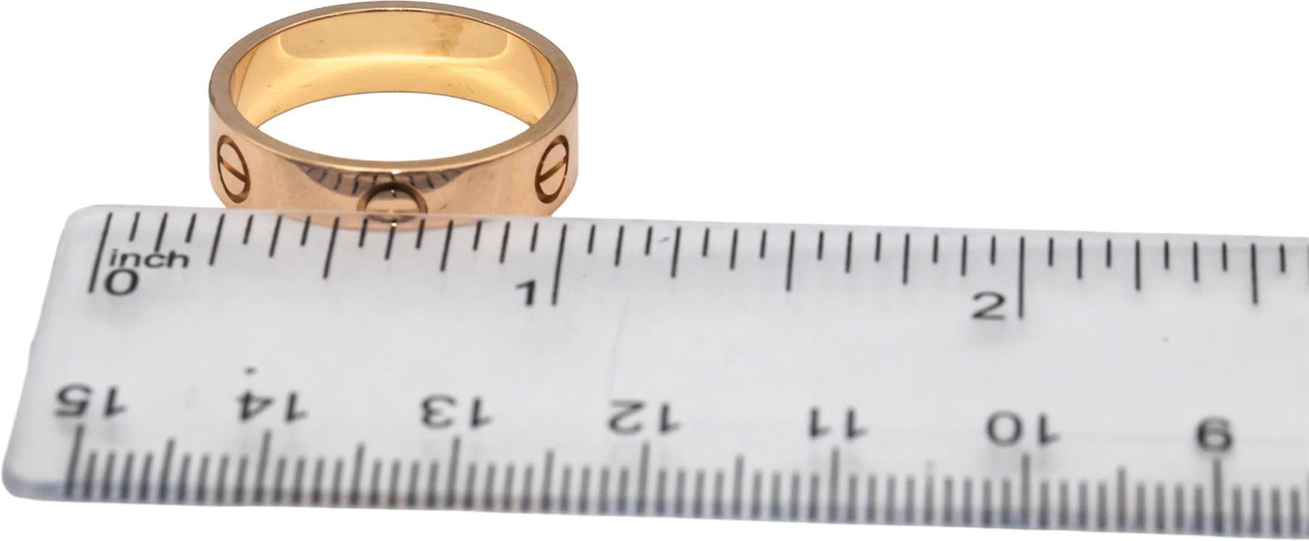 CARTIER 18k Rose Gold Love Collection Screw Motif Band Ring Size 8.5 Euro 58