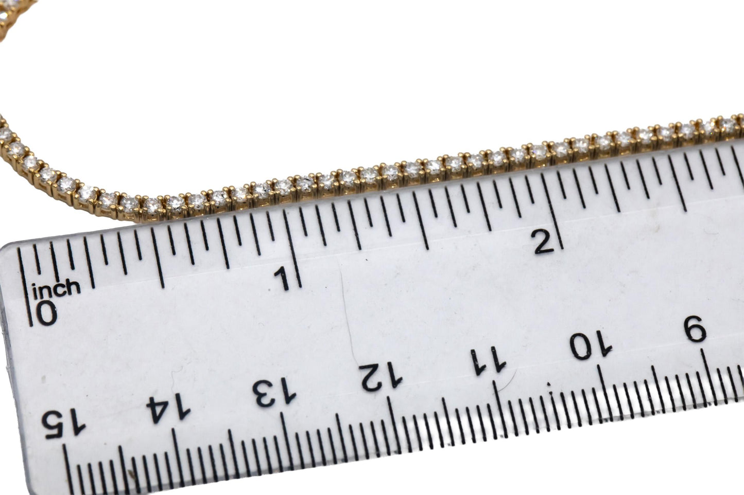 14k Yellow Gold VS Round Diamond Tennis Necklace 4.41CT