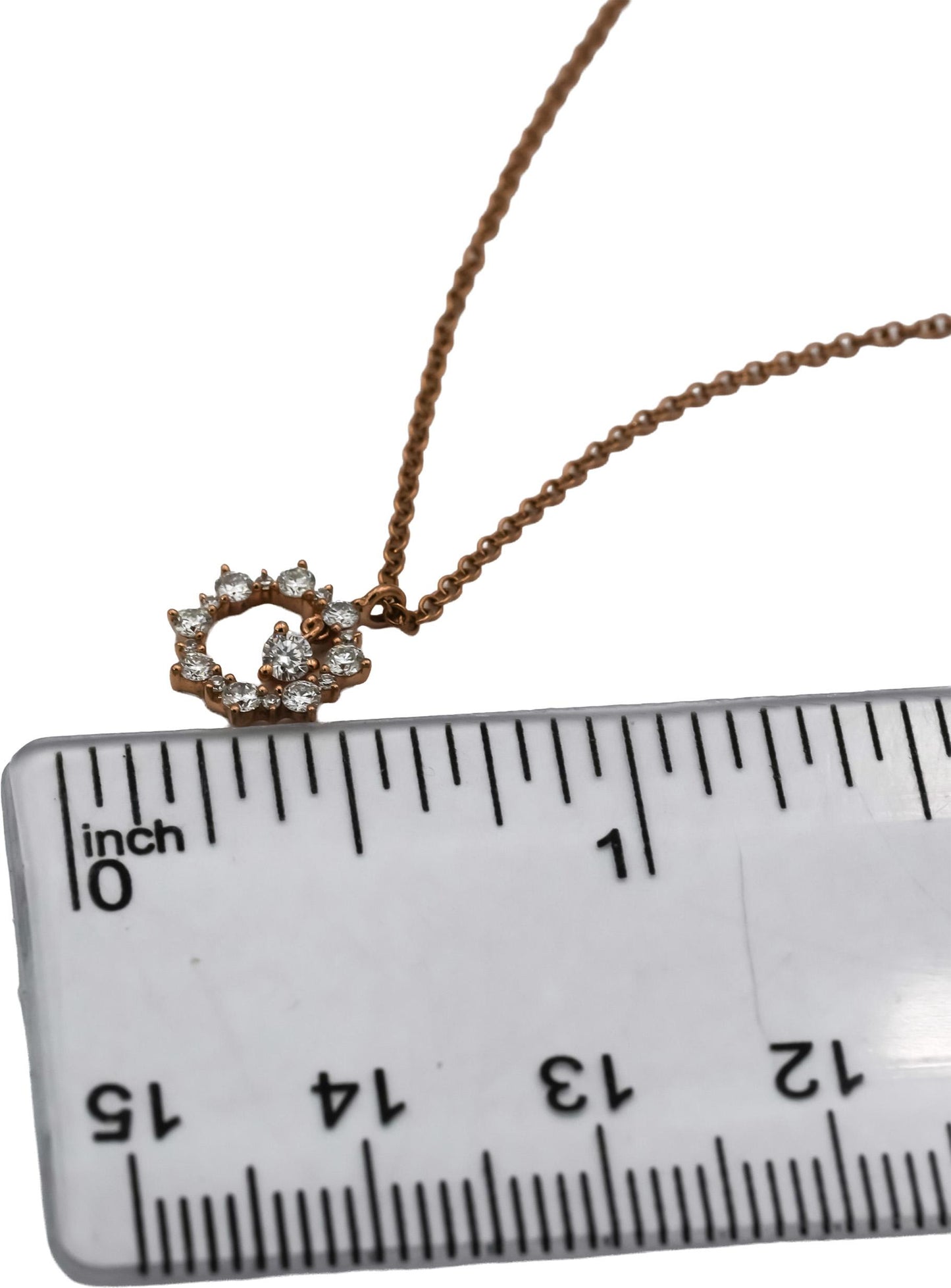 14k Rose Gold VS Round Diamond Pendant Necklace 0.25CT