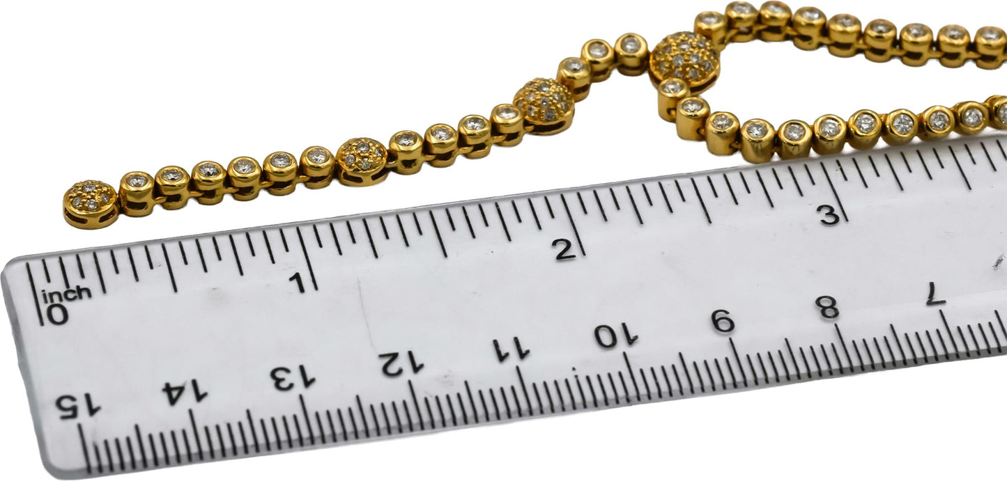 SONIA B. 18k Yellow Gold VS Round Diamond Necklace 2.75CT