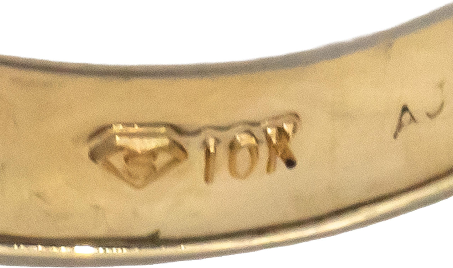 10k Yellow Gold Diamond and Topaz Band Ring 0.68CT Size 6.5