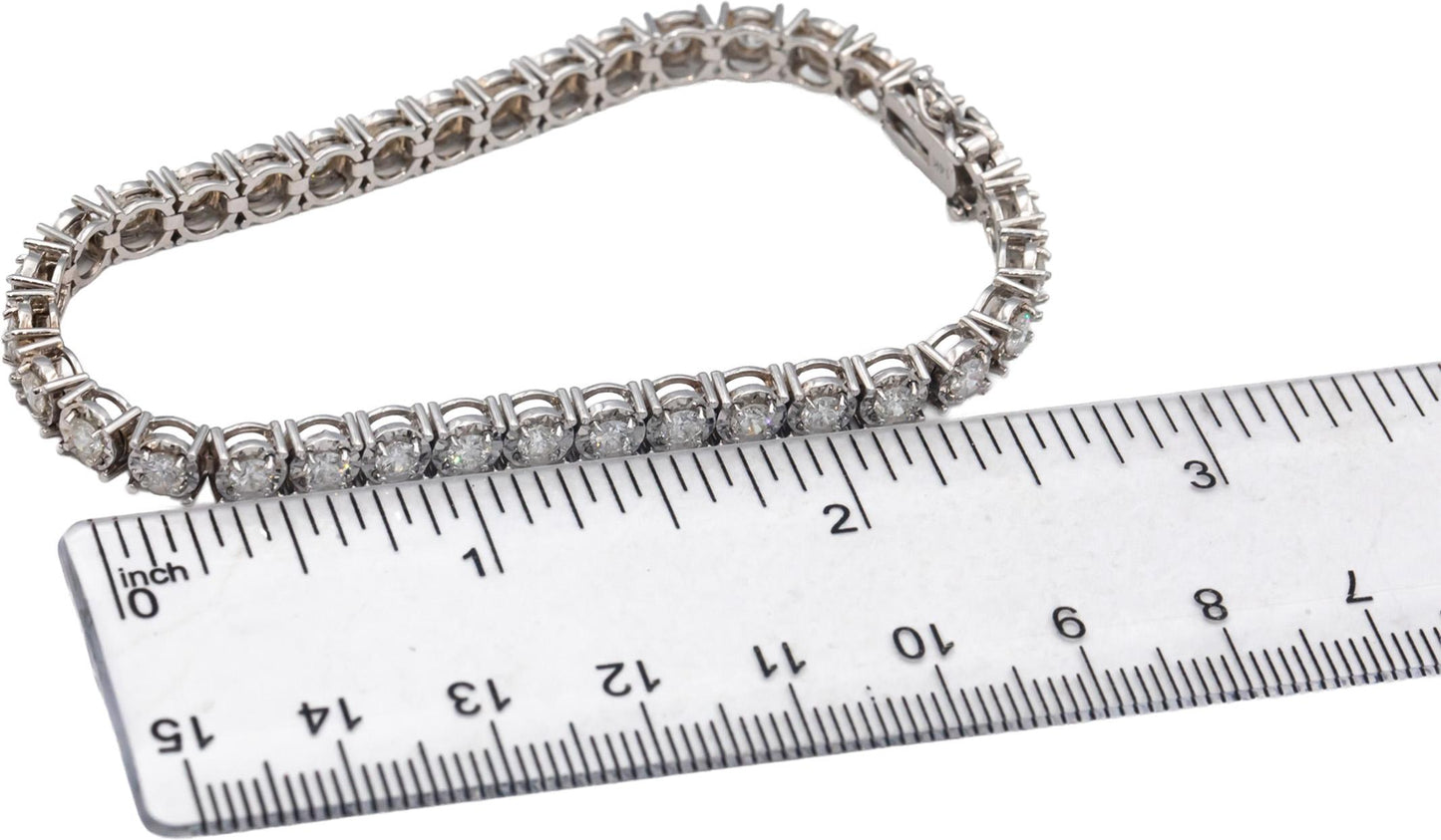 14k White Gold Jewelry Round Cut Diamond Tennis Bracelet 3.60CT