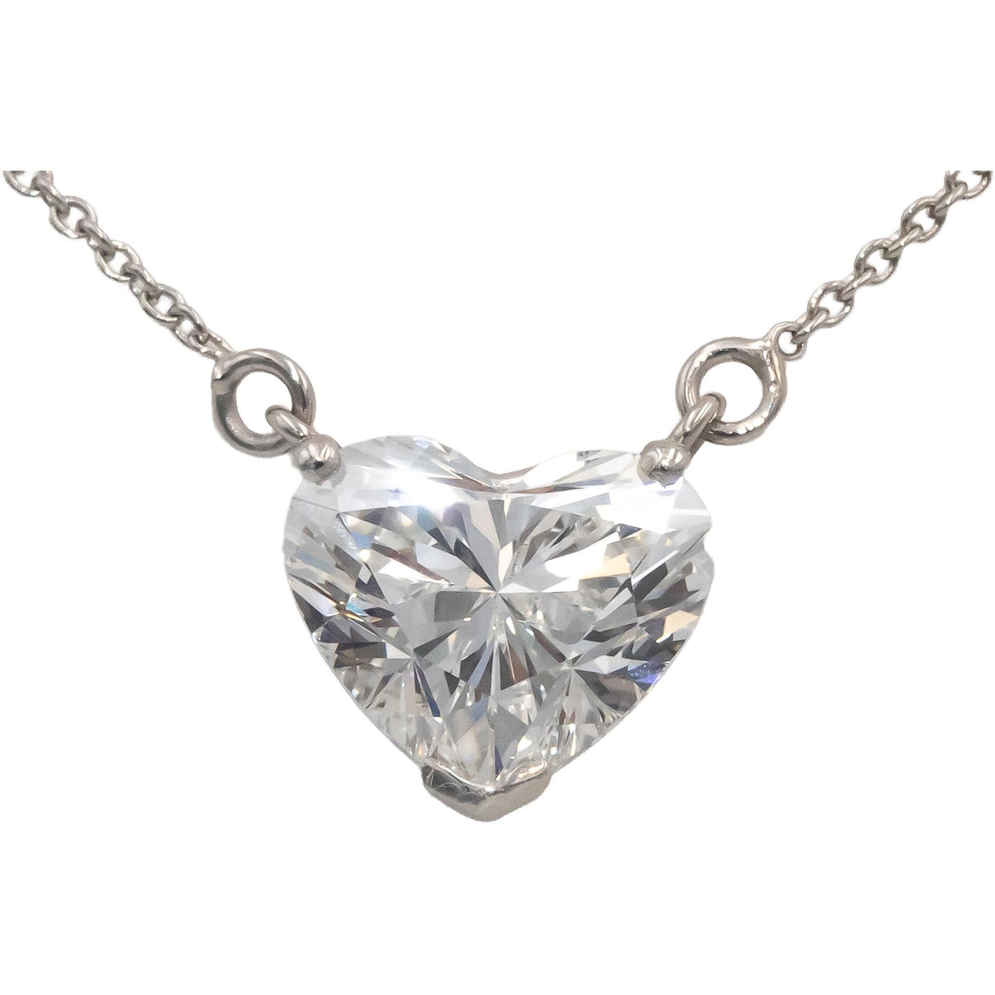 IGI Lab Grown VVS2/F Diamond 18k & 14k Gold Heart Cut Pendant Necklace 2.20CT