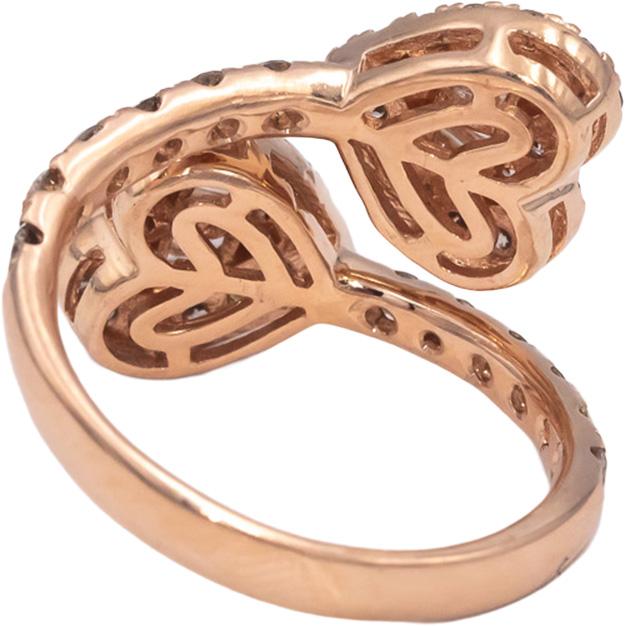 10k Rose Gold Jewelry Diamond Crossover Heart Ring 1.50CT Size 6.5
