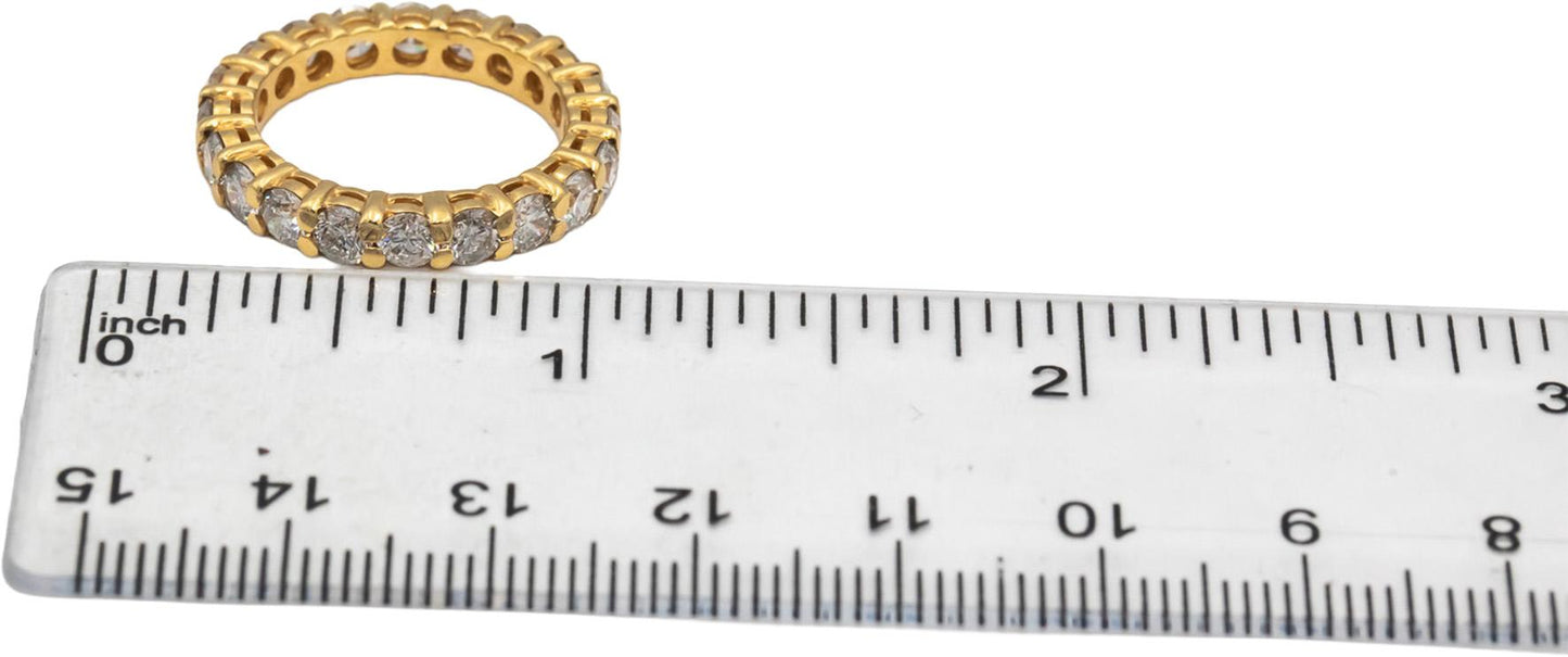 14k Yellow Gold Round Diamond Eternity Band Ring 2.91CT Size 6