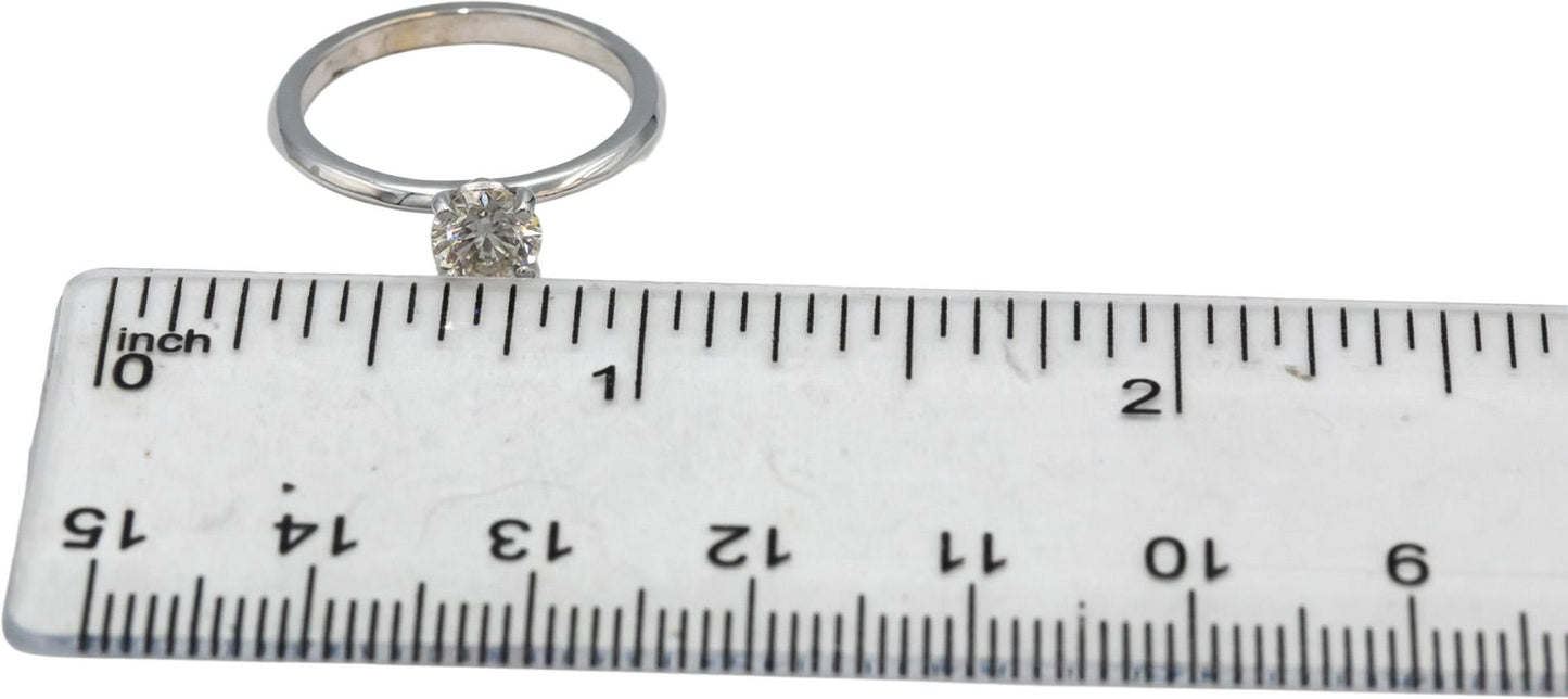 14k White Gold Round Diamond Solitaire Engagement Ring 0.58CT Size 6