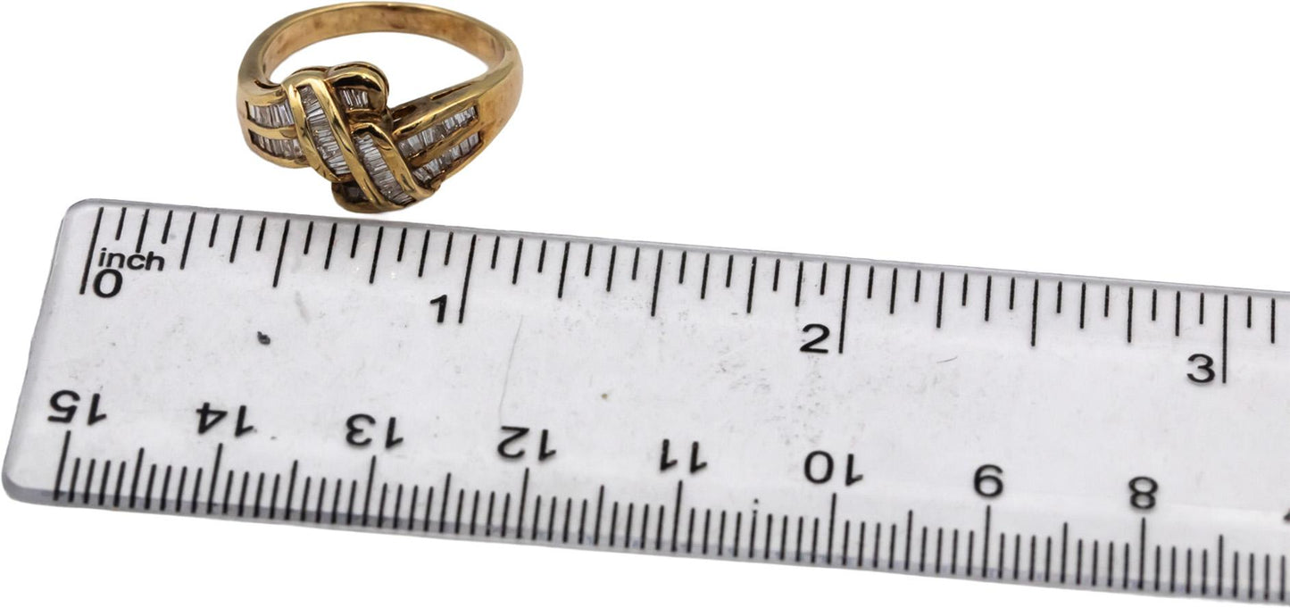 14k Yellow Gold Baguette Channel Set Diamond Ring 0.25CT Size 6.5