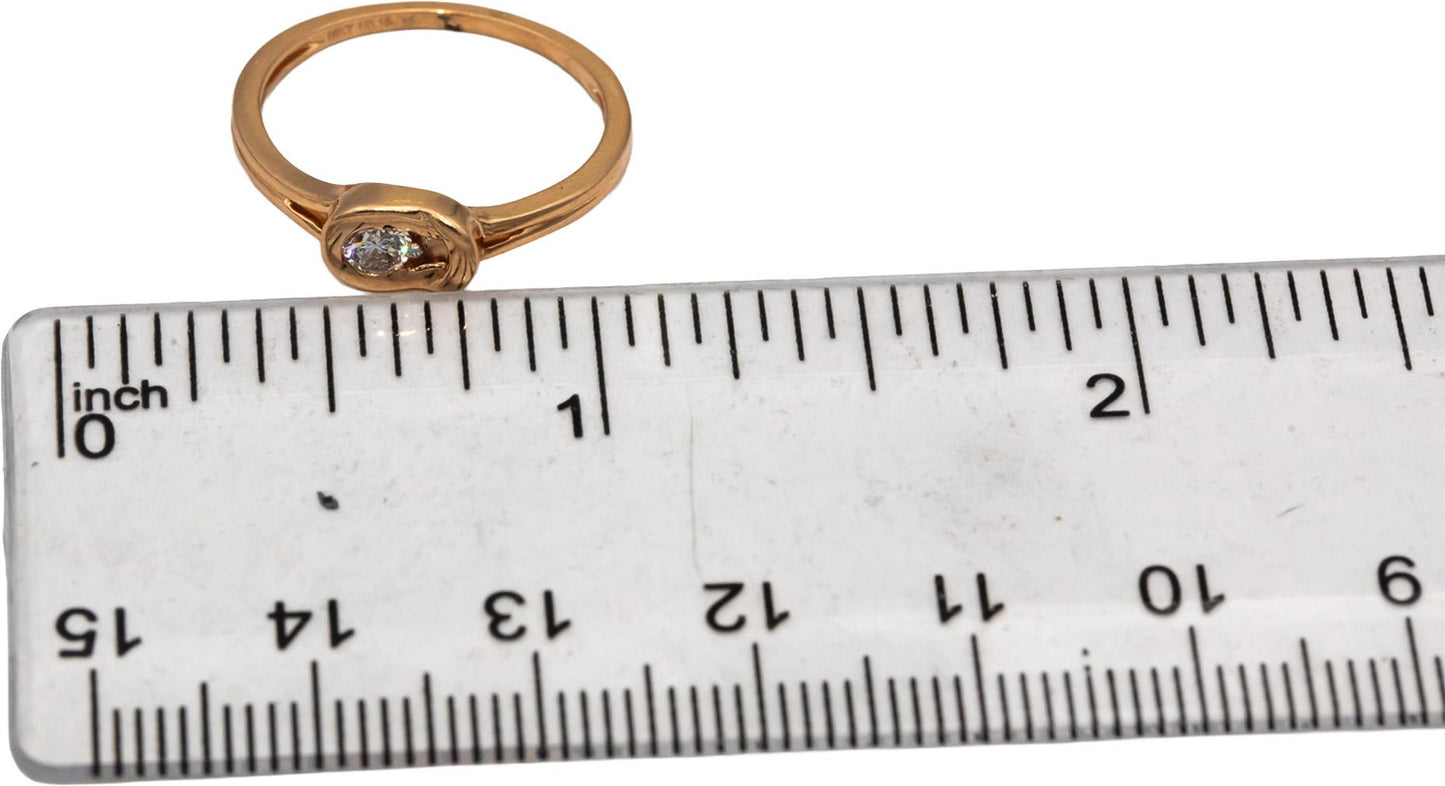 18k Rose Gold VS Round Diamond Solitaire Ring 0.15CT Size 6.25