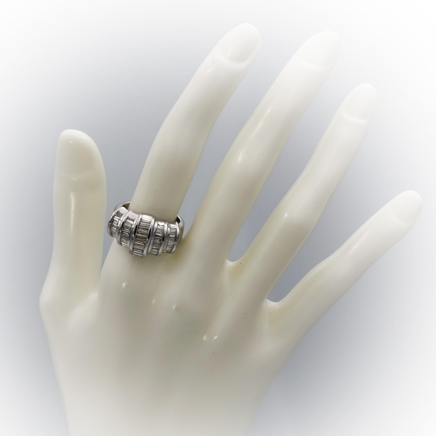14k White Gold Baguette Channel Set Diamond Ring 2.0CT Size 7.25