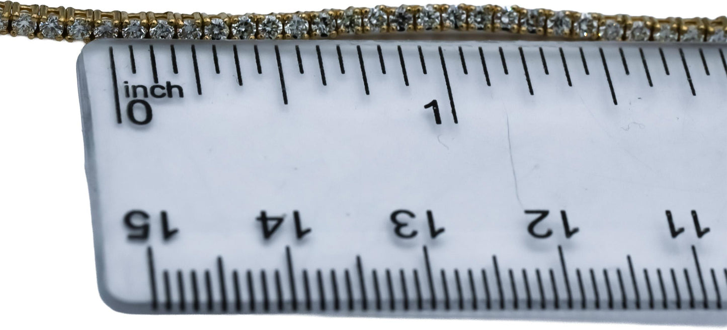 14k Yellow Gold VS Round Diamond Tennis Necklace 5.43CT