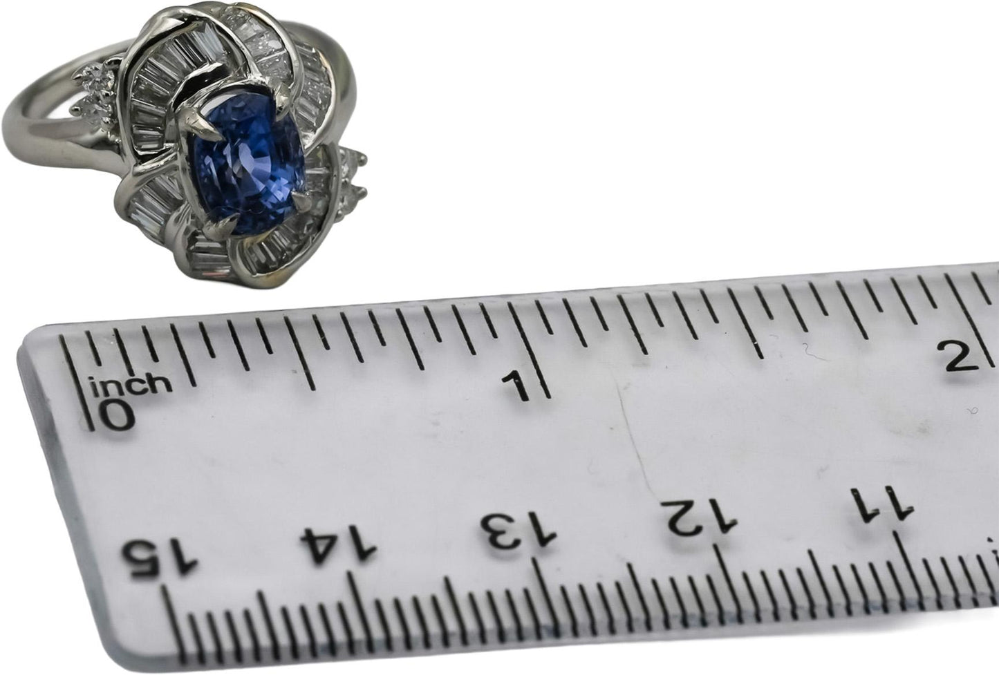 GIA Certified Platinum No Heat Madagascar Sapphire and Diamond Ring 3.62CT