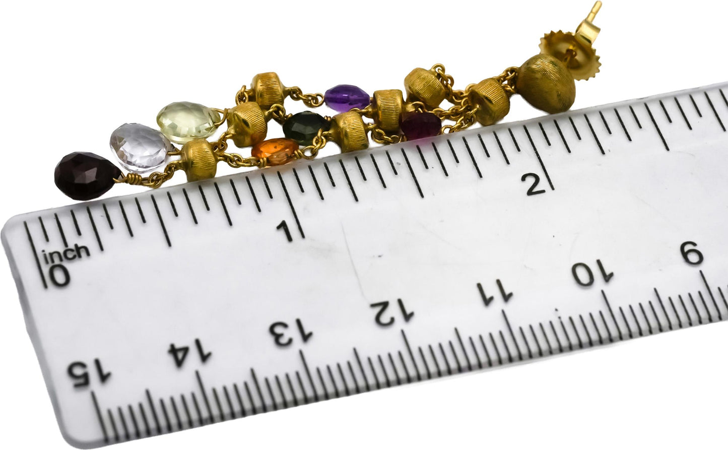 MARCO BICEGO 18k Yellow Gold Paradise Three-Strand Mixed Gemstone Drop Earrings