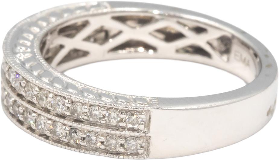 14k White Gold 0.50CT Diamond Band Ring Size 7