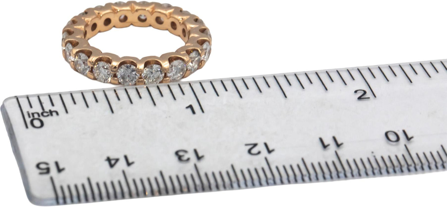 14k Rose Gold Round Diamond Eternity Band Ring 2.79CT Size 5
